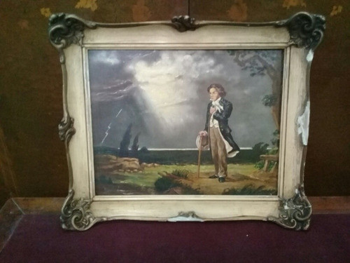 Óleo Sobre Tabla Del Autor Italiano A.r Ponti.  Caballero 1