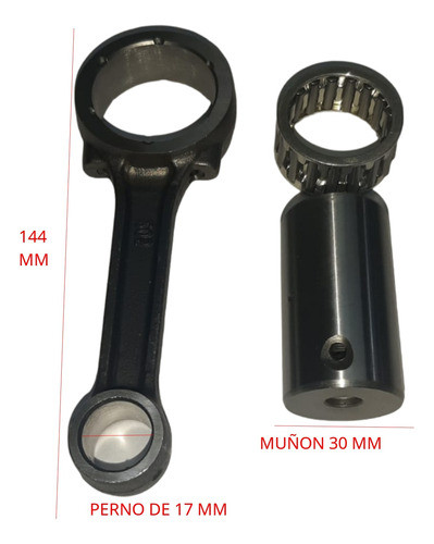Biela Completa  Bajaj Pulsar 200 180 Perno  17mm Muñon 30mm 1