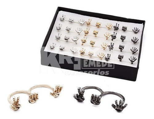 Anillo Triple Manos Surtidos En Caja Por Mayor X 12 Unidades 0