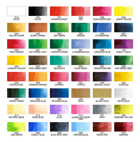 Aquarela Pastilha Kuretake Gansai Tambi 48 Cores ª 1