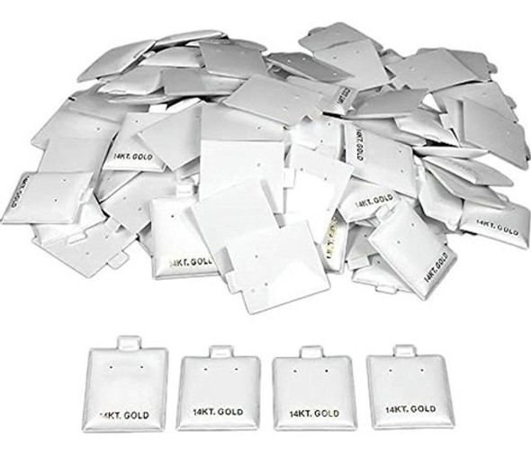 Findking 100 14k Oro Blanco Aretes Puff Tarjetas Caso Exhibi 0