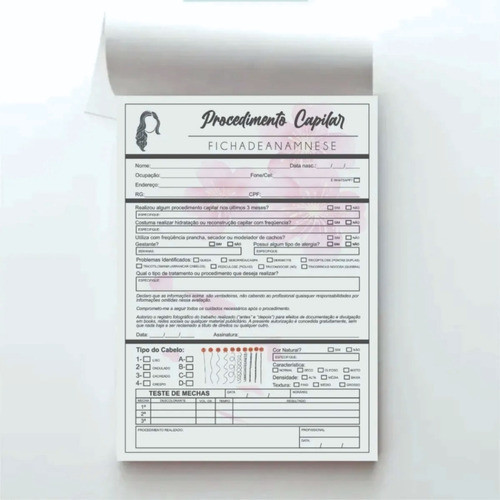 Contrato Pacote Serviços + Ficha Bloco De Anamnese Capilar 1