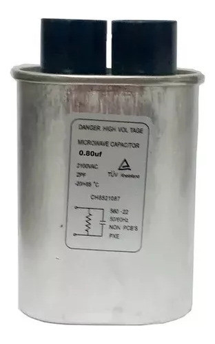 Capacitor Para Micro-ondas 0,80uf X 2100vac Terminais Finos 0