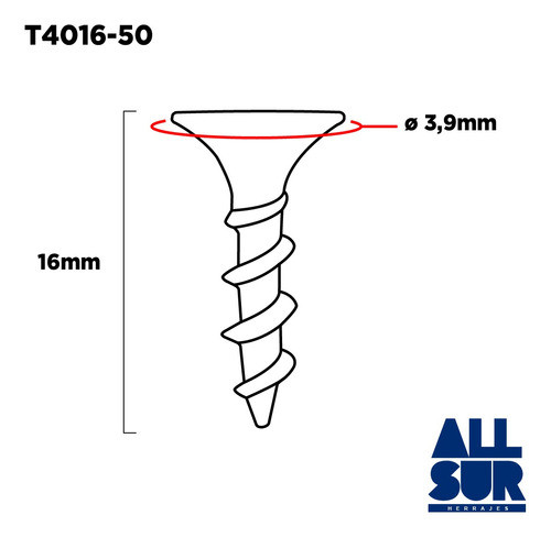 Tornillo Drywall Negro 3,9 X 16mm Para Madera X 200 Unidades 1