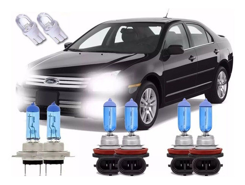 Kit Lâmpada Super Branca Ford Fusion 06 A 12 Techone H7 H11 0