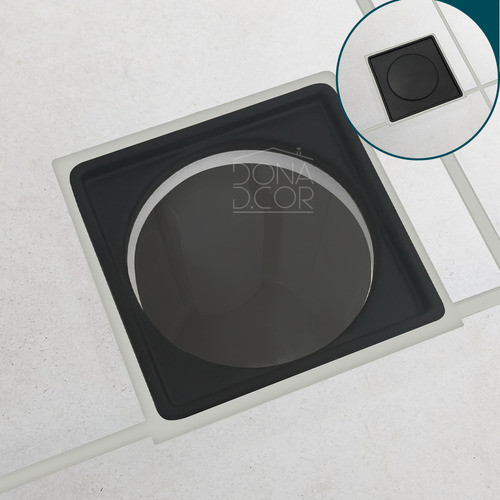 Suporte De Ralo Banheiro Preto Porta Grelha 15x15 Inox 304 1