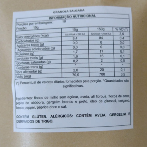 Granola Artesanal Salgada Premium Premium 450g Com 3 Unidade 1 Granola Artesanal Salgada Premium Premium 450g Com 3 Unidade 1