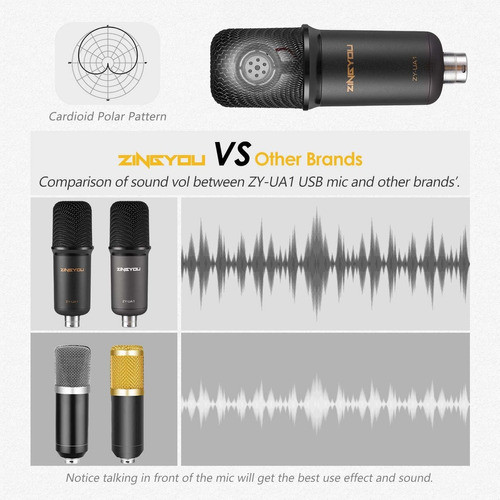 Microfono Zingyou Zy-ua1usb Bundle Zy-ua1 Pc Laptop Recordin 1