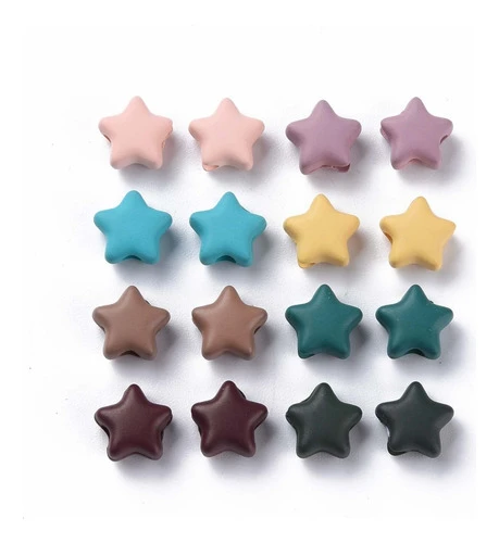 Abalorios De Acrílico Estrellas De Colores / 100 Unidades 0