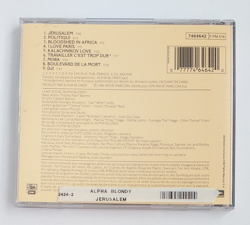 Cd Alpha Blondy - Jerusalem - Importado 1