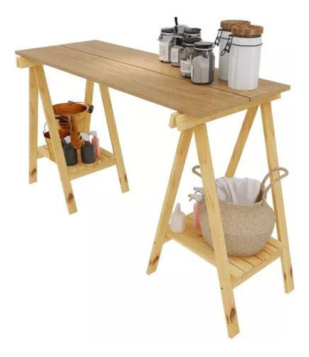 Pares De Apoio Madeira P/ Mesa Atelie Acompanha Estrado 1