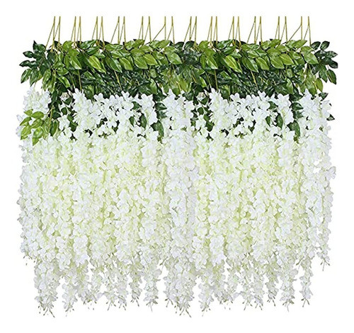 Flores Colgantes Falsas - 12 Piezas 3.75 Pies/pieza Guirnald 0