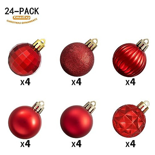 Adornos Árbol Navidad Bolas Rojas Irrompibles 34 Unidades 1