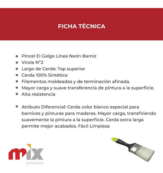 Pincel El Galgo Neon Barniz Nº 10 1