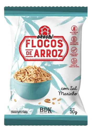 Kit 2x: Flocos De Arroz Integral Com Sal Marinho Okoshi 40g 0