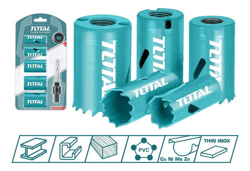 Juego Sierras Copa Total Mechas Bimetal, Madera Pvc Aluminio 1
