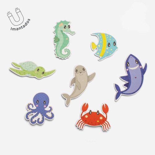 Set X7 Animales Imantados Del Océano De Goma Eva Djur 220236 1