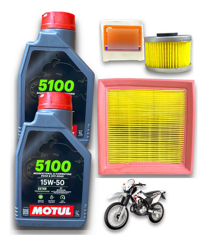 Kit Service Honda Tornado Xr250 + 2l Aceite Motul 5100 15w50 0