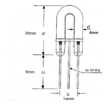 Repuesto Lampara Stroboscopica Xenon U 6x30mm 500vcc 15w 1
