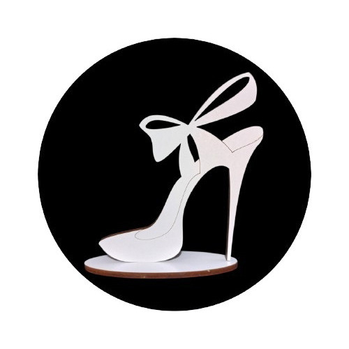 Combo 10 Centros De Mesa Zapato Taco Con Moño Mdf Plus 0