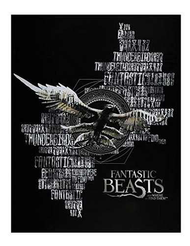 Wizarding World Fantastic Beasts Panel De 36  En Negro, Tela 0