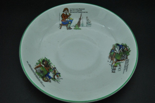 Antiguo Platillo Niño Plato Bebé Loza Vintage Viejo Retro 0