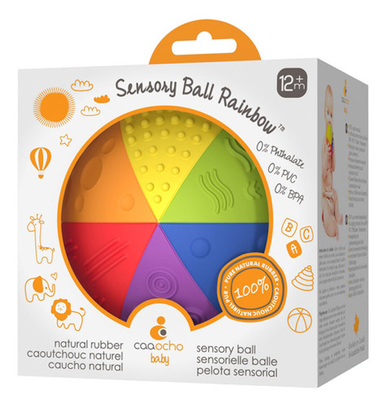 Caaocho Baby 4 Natural Rubber Sensory Ball Rainbow Bpa Phtha 0
