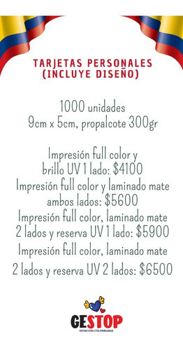 Tarjetas Personales (full Color 1000 Unidades) 0