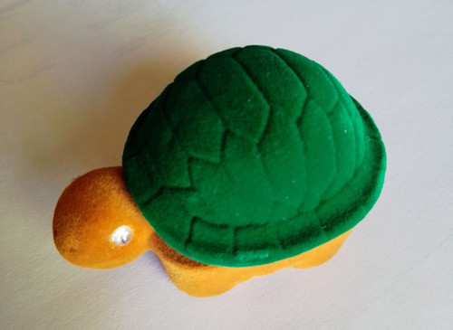 Estuche Carterita Y Tortuguita En Terciopelo Imitación Pana 1