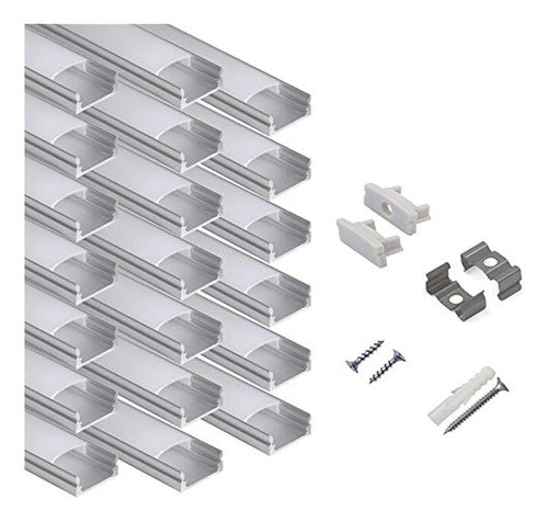 Hunhun 20-pack 6.6ft / 2meter U Shape Led Aluminium Channel 0
