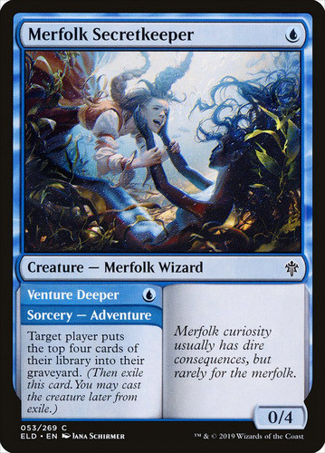 Carta Magic Merfolk Secretkeeper Throne Of Eldraine Mtg 0