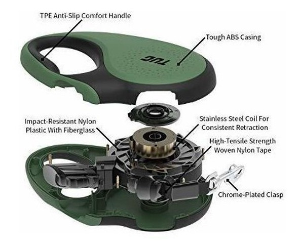 Correa Retractil Para Pasear Perros Tug Verde Medium 1