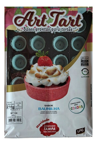Base Torta Festa Art Tart Doce Azul 4 Cm, C/ 24 Unid. 0