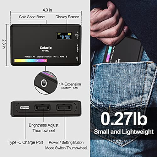 Luz De Video Rgb Panel De Luz De Cámara Led Portátil Luz De 1