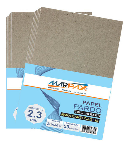 Papel Para Cartonagem Pardo Tipo Holler 2,3mm 16x22cm 50un 0