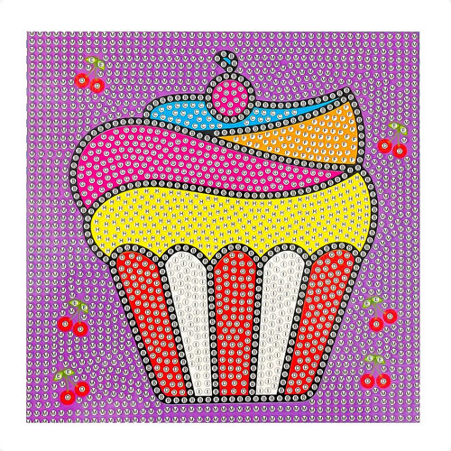 Pintura Por Diamante Cuadro 18 X 18 Cupcake 1