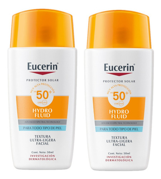 Combo X2 Eucerin Protector Solar Hydro Fluid Fps 50 50ml 0