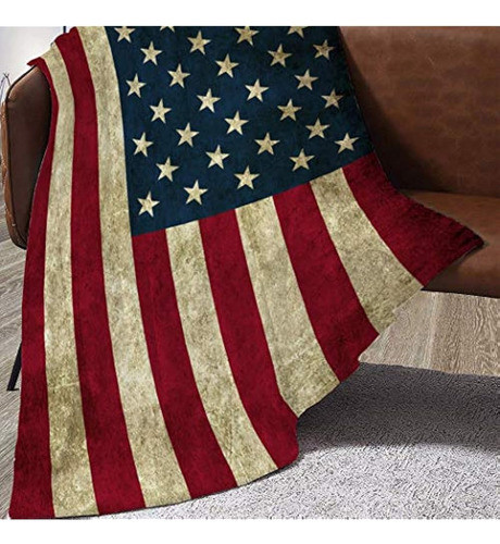 Goodbath Manta De Forro Polar Con Bandera De Estados Unidos, 1