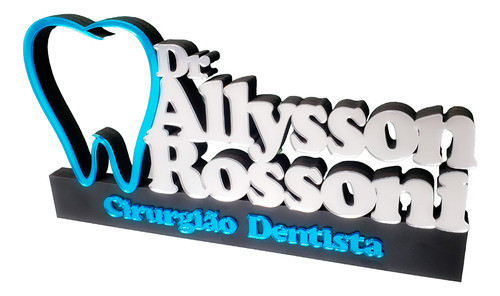 Placa Profissão Odontologia Mdf Com Acrílico Espelhado 0