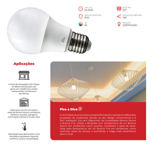 Kit 6 Lampada Led Bulbo 6w Bivolt E27 Casa Econômica Quente 1