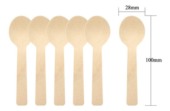 800 Colherzinha De Madeira Biodegradável 10 Cm 1