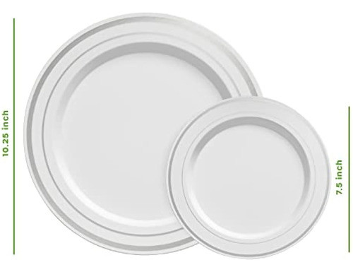 [60 Piezas] Combo De Platos De Plástico Con Borde 1