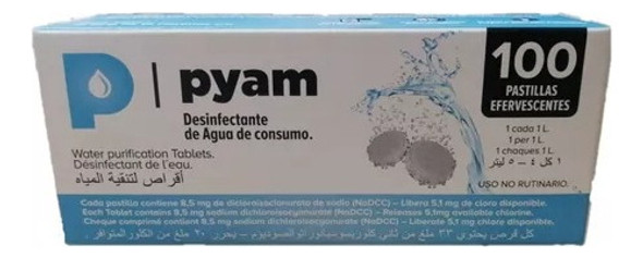 Pastillas Potabilizadoras Agua Pyam X 100 Comprimidos 0