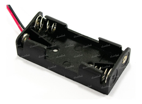 6 Portapilas 2 X Aaa Laterales Con Cable De 15cm 0