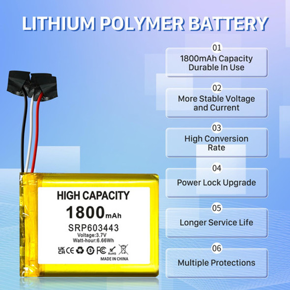 Bateria De 1800 Mah Srp603443 Para Auriculares Astro A50 1