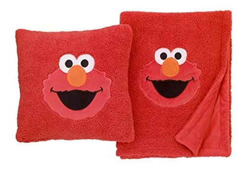 Sesame Street Elmo Red Almohada De Sherpa Supersuave Para Ni 1
