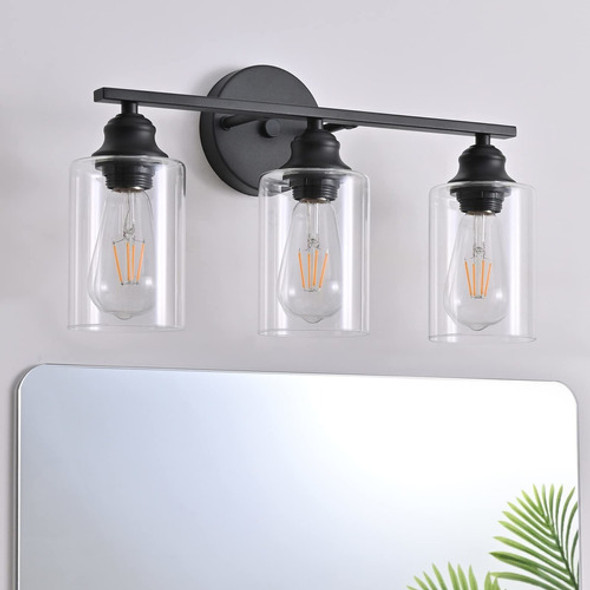 Lámparas De Baño Negras 3 Luces, Lámparas De Tocador De . 0