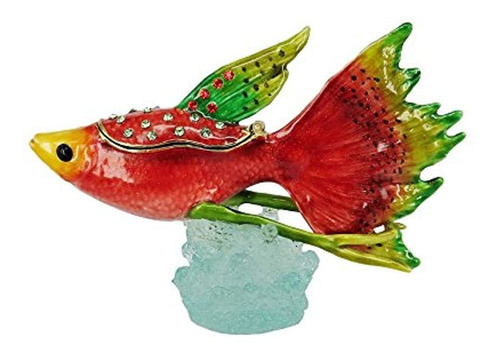 Caja De Baratijas De Pez Pavo Real Rojo Rucinni 1