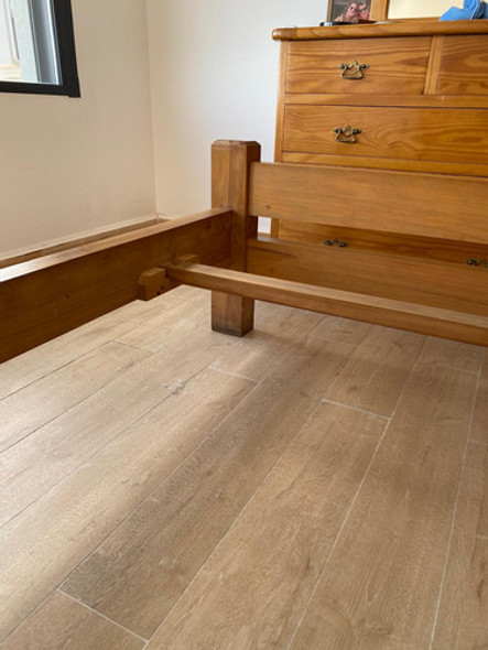 Cama De Dos Plazas Pino Brasil Macizo. Impecable Estado. 0