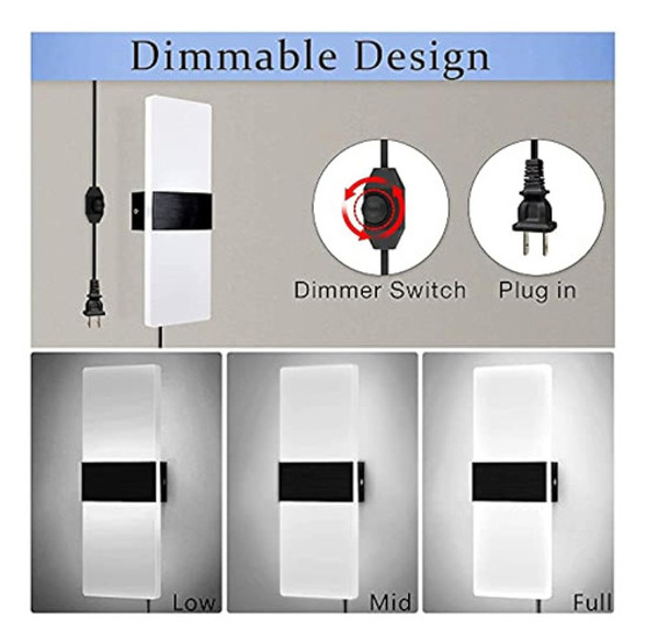 Lightess - Aplique De Pared Regulable Con Enchufe Moderno, J 1